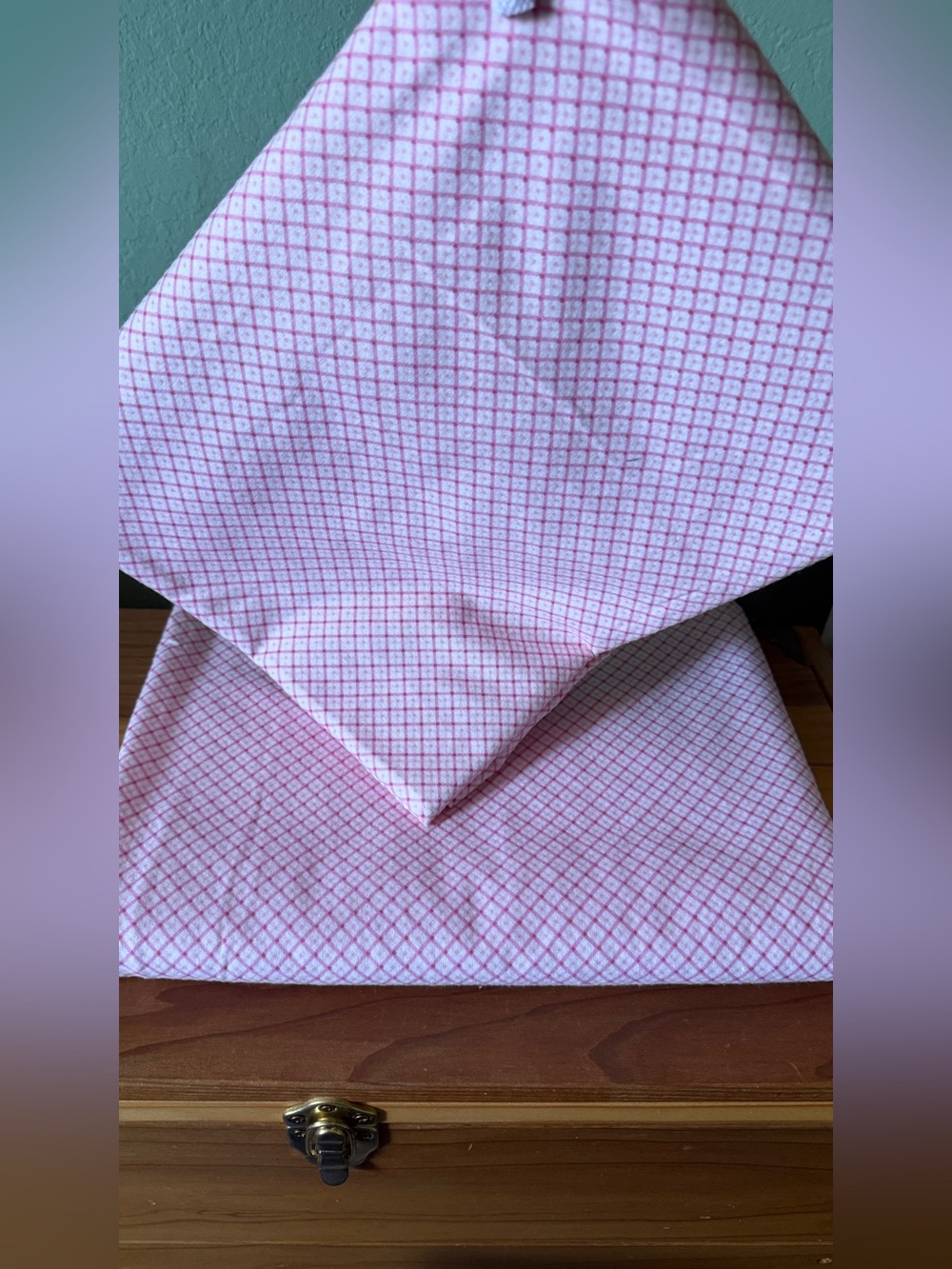 JoAnn Pink White Cotton Flannel Fabric Lot 5.88 Yards Total Unused w Tote